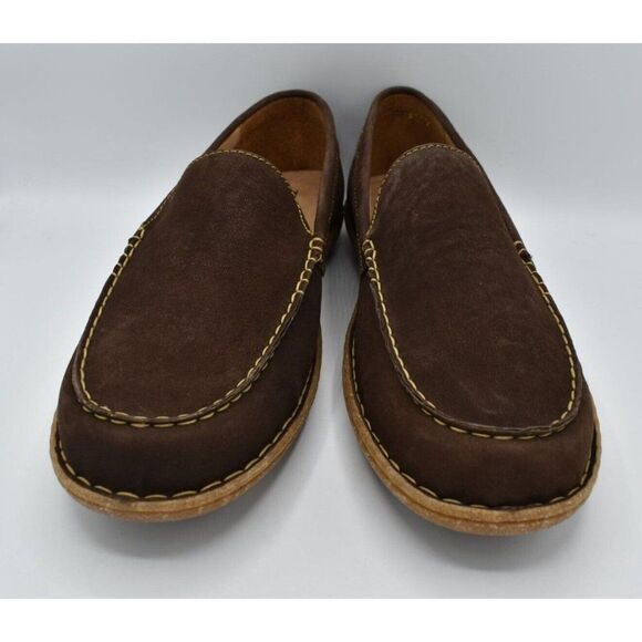 Born Mens Size 13 Naldo Brown Moc Toe Suede Loafers Shoes main image 11